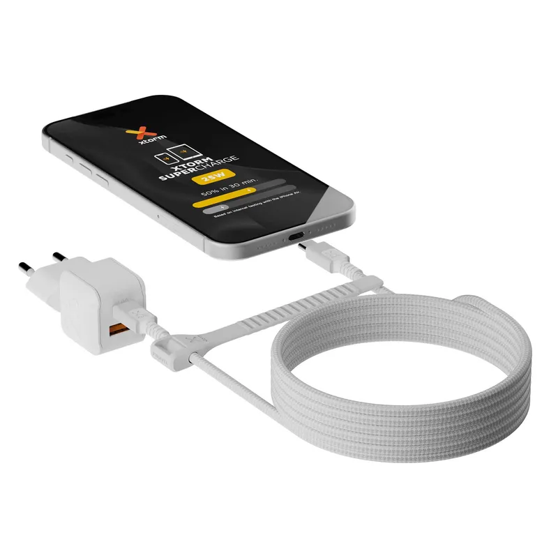 Xtorm 25W GaN3 NextGen Hemladdare USB-C/A GRS Vit - 9510370