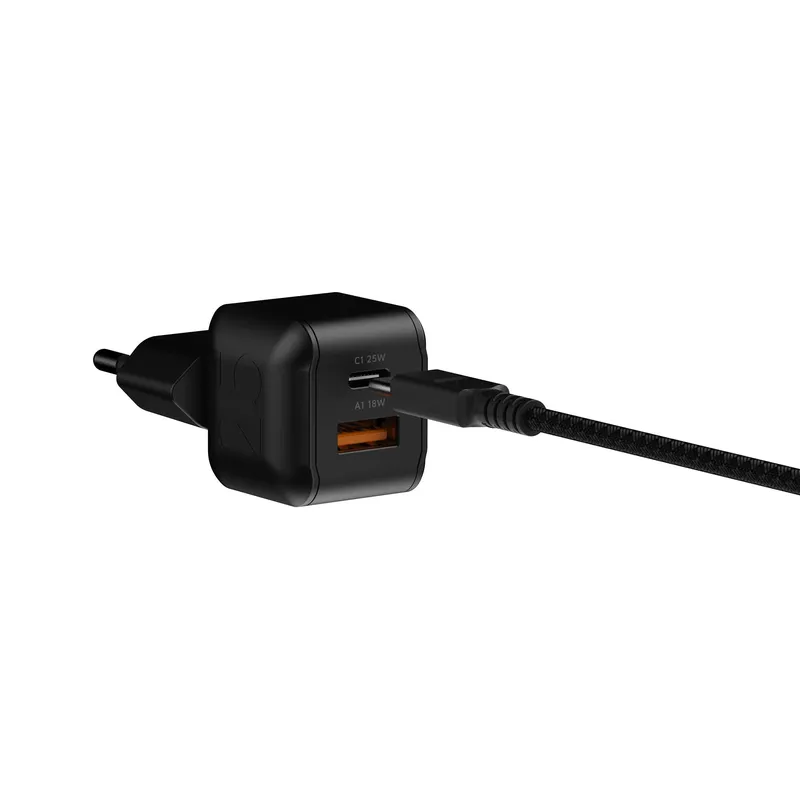 Xtorm 25W GaN3 NextGen Hemladdare USB-C/A GRS Svart - 9510371