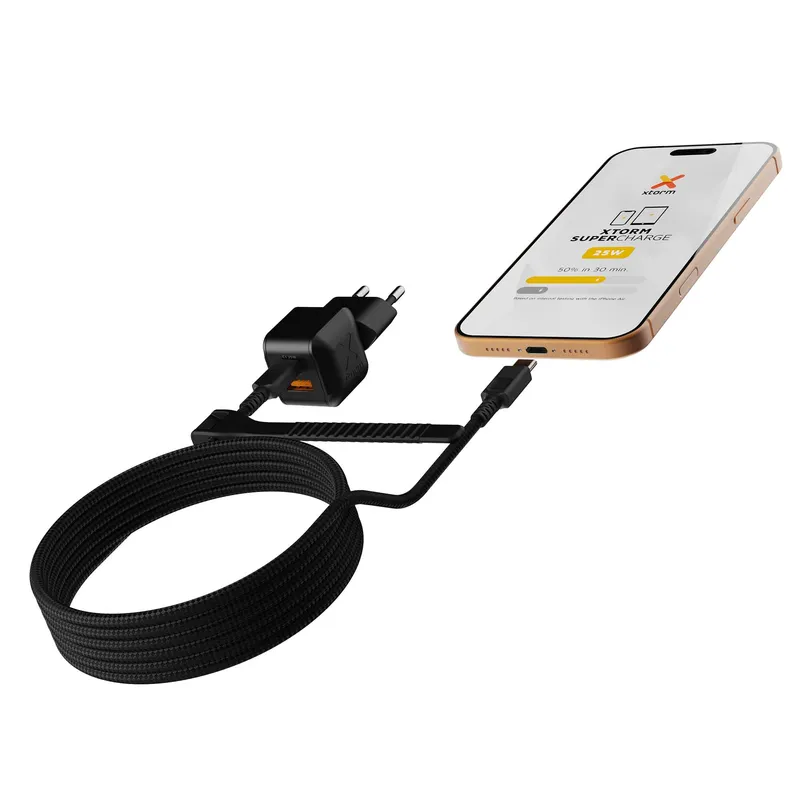 Xtorm 25W GaN3 NextGen Hemladdare USB-C/A GRS Svart - 9510371