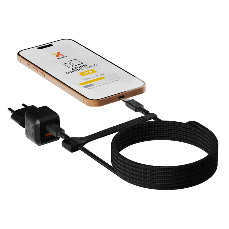 Xtorm 25W GaN3 NextGen Hemladdare USB-C/A GRS Svart - 9510371