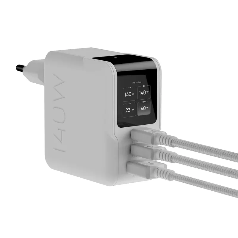 Xtorm 140W GaN3 NextGen Hemladdare USB-C/C/A GRS Vit - 9510376