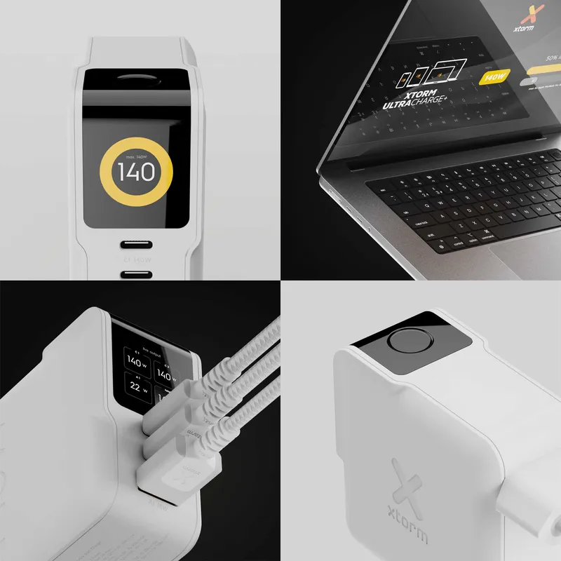 Xtorm 140W GaN3 NextGen Hemladdare USB-C/C/A GRS Vit - 9510376