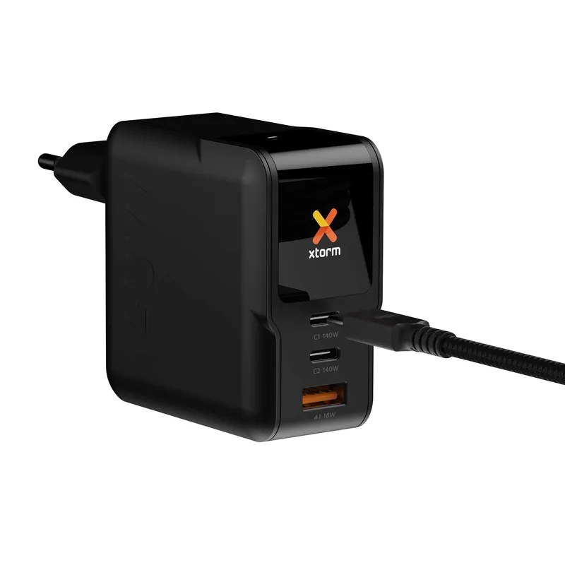 Xtorm 140W GaN3 NextGen Hemladdare USB-C/C/A GRS Svart - 9510377