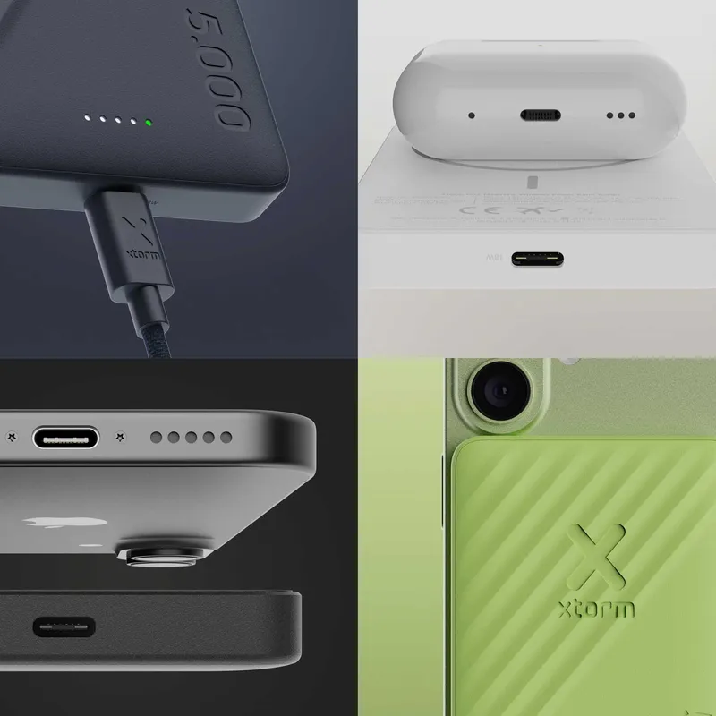 Xtorm Magnetisk Trådlös 15W Power Bank USB-C 5.000mAh Ice - 9510325