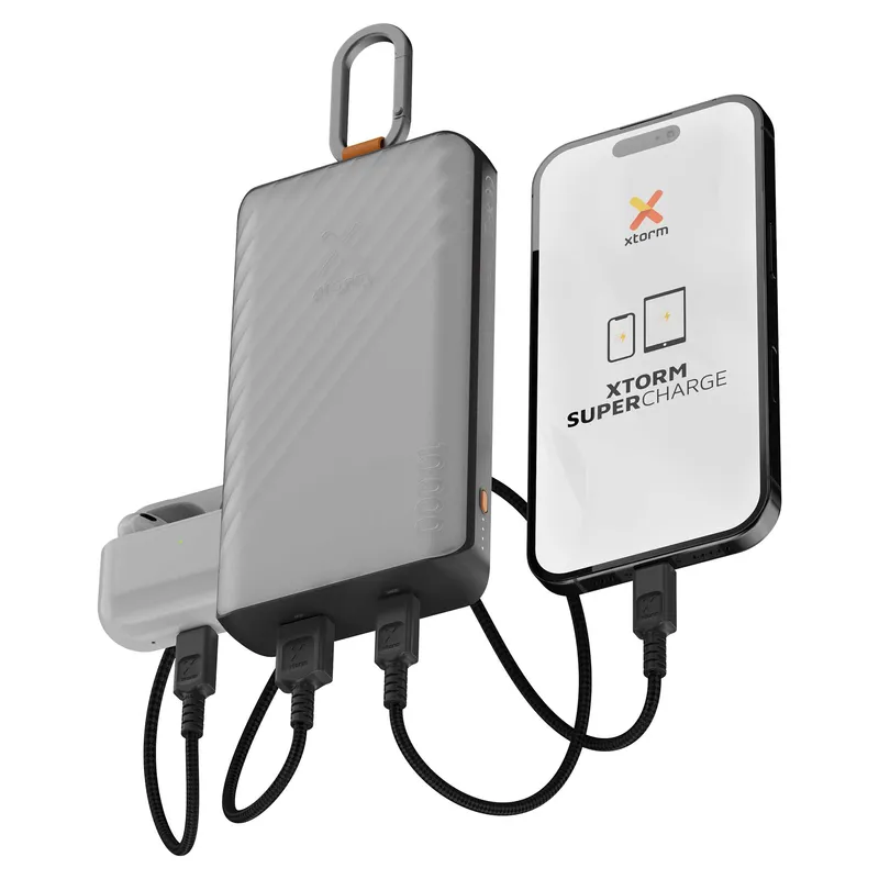 Xtorm Solcell Powerbank USB-A/C 10.000mAh/20W med ficklampa Svart - 9510355
