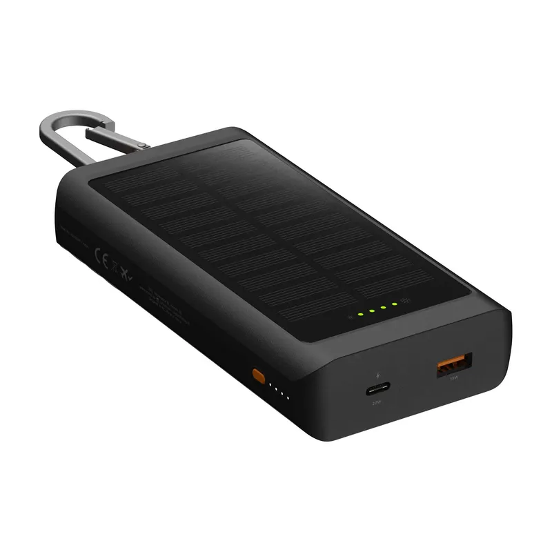 Xtorm Solcell Powerbank USB-A/C 10.000mAh/20W med ficklampa Svart - 9510355