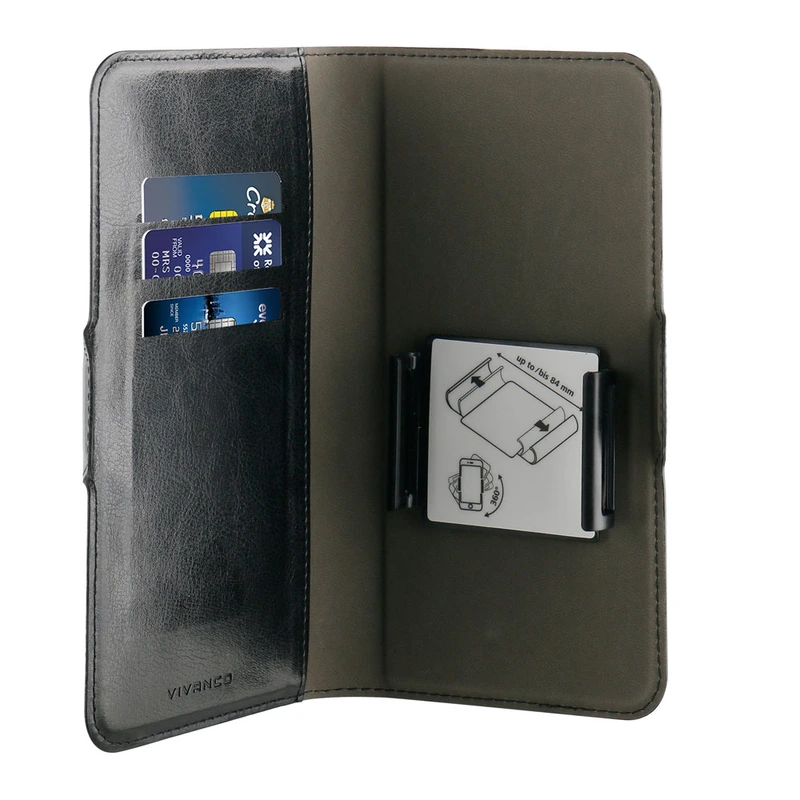 Vivanco Universal Plånboksfodral L 3-kort Svart - 2862370