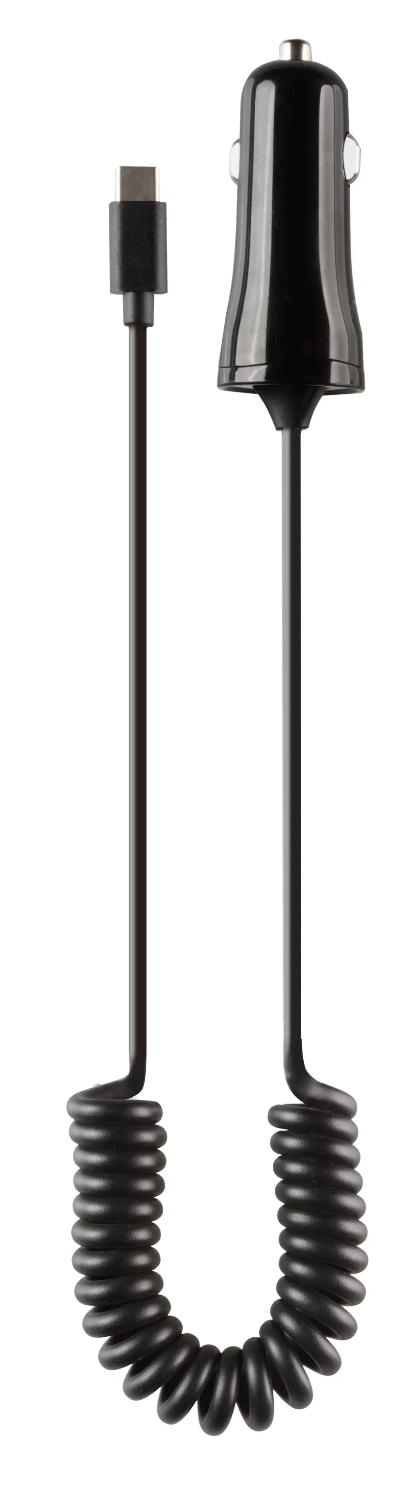 Vivanco Billaddare USB-C 2.4A med spiral kabel Svart - 2862785