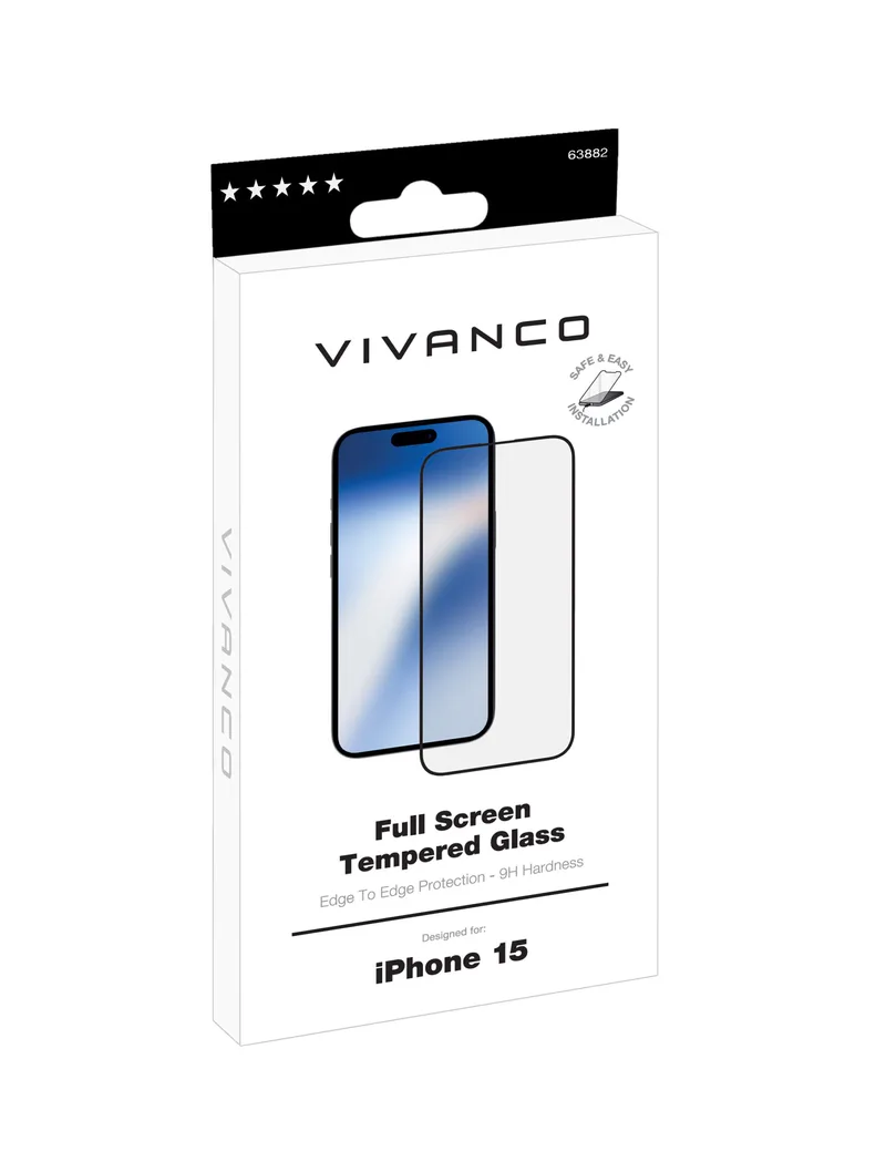 Vivanco Full Screen Skyddsglas 9H iPhone 15 - 2863882