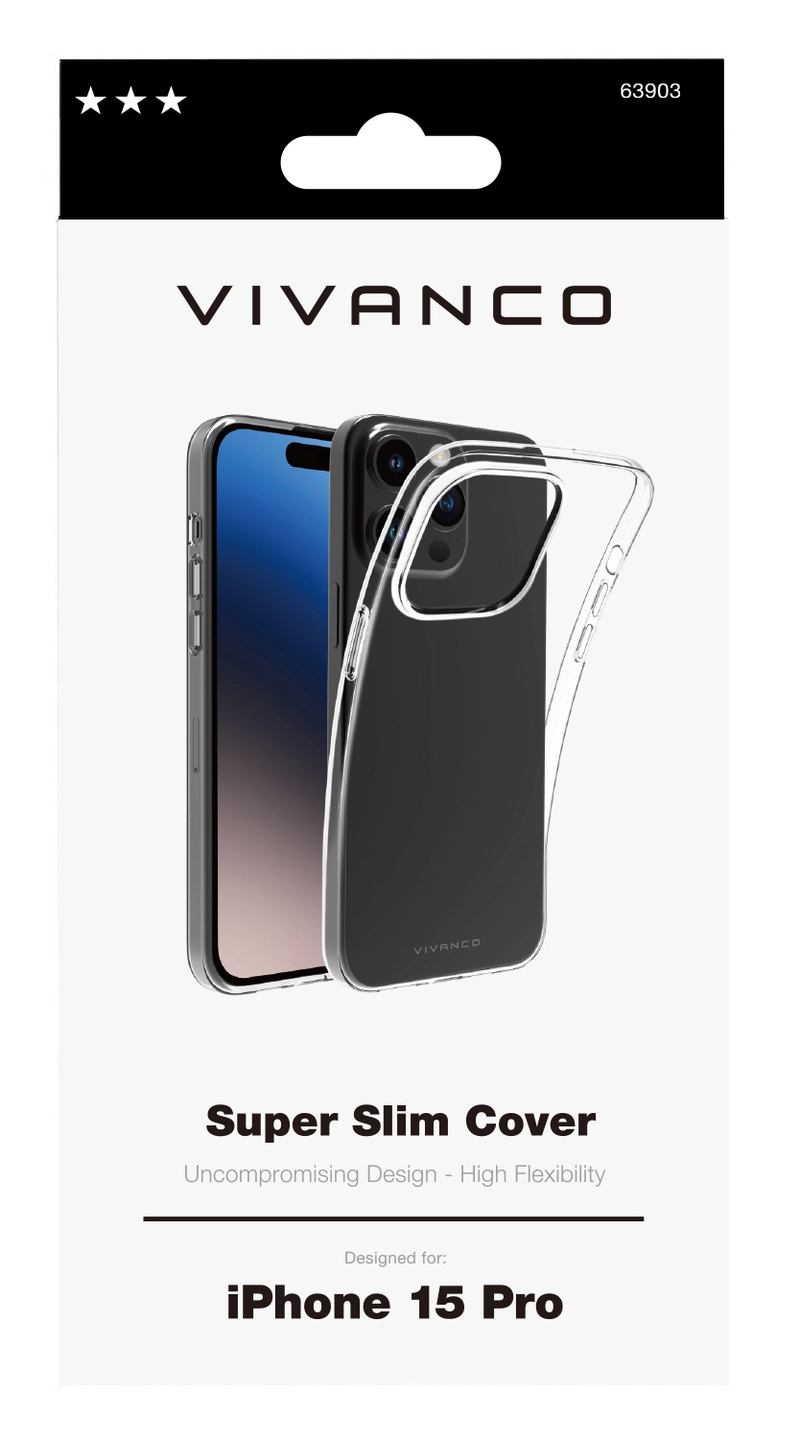 Vivanco Slim TPU skal iPhone 15 Pro Transparent - 2863903