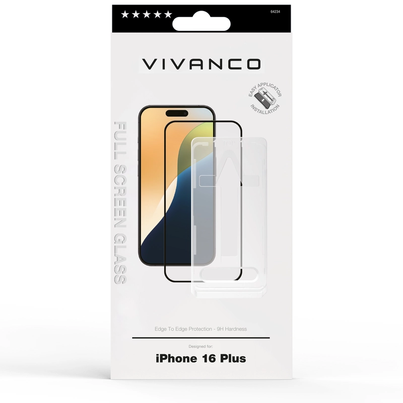 Vivanco Full Screen Skyddsglas 9H iPhone 16 Plus - 2864234