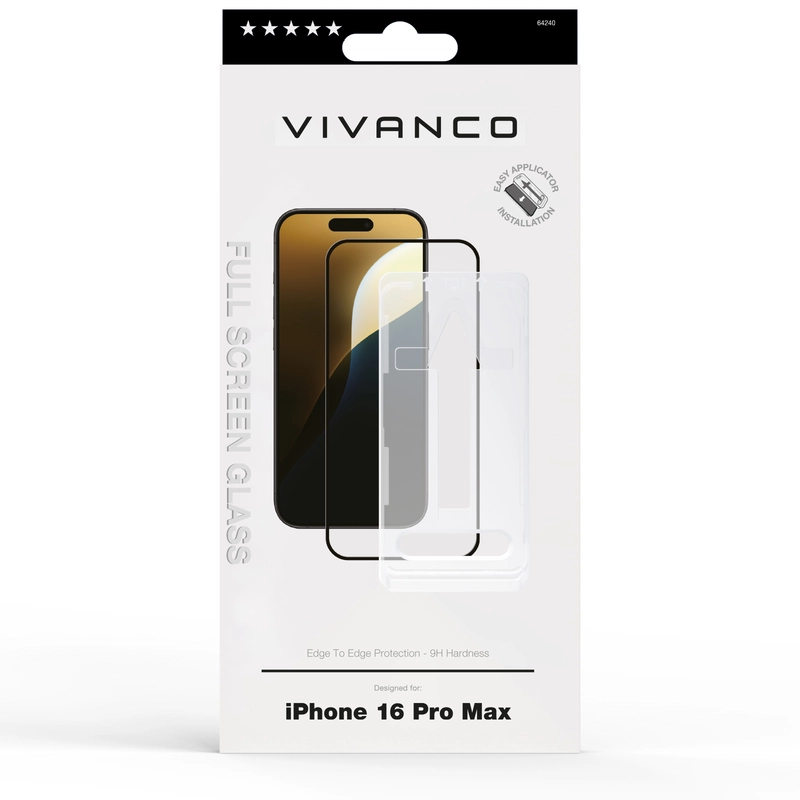 Vivanco Full Screen Skyddsglas 9H iPhone 16 Pro Max - 2864240