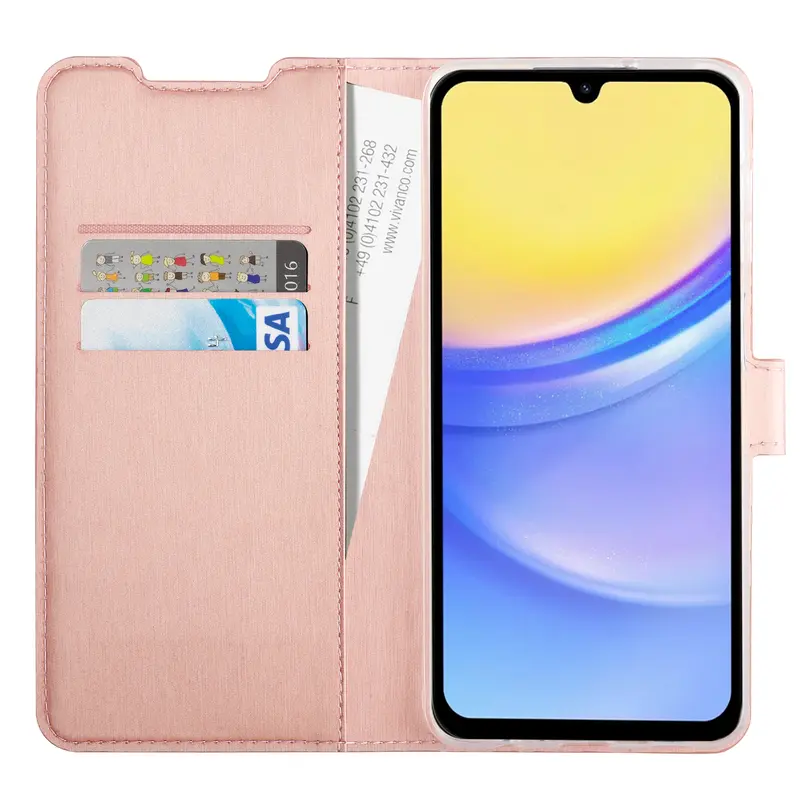 Vivanco Classic Plånboksfodral Galaxy A16 5G Rosa Guld - 2864360