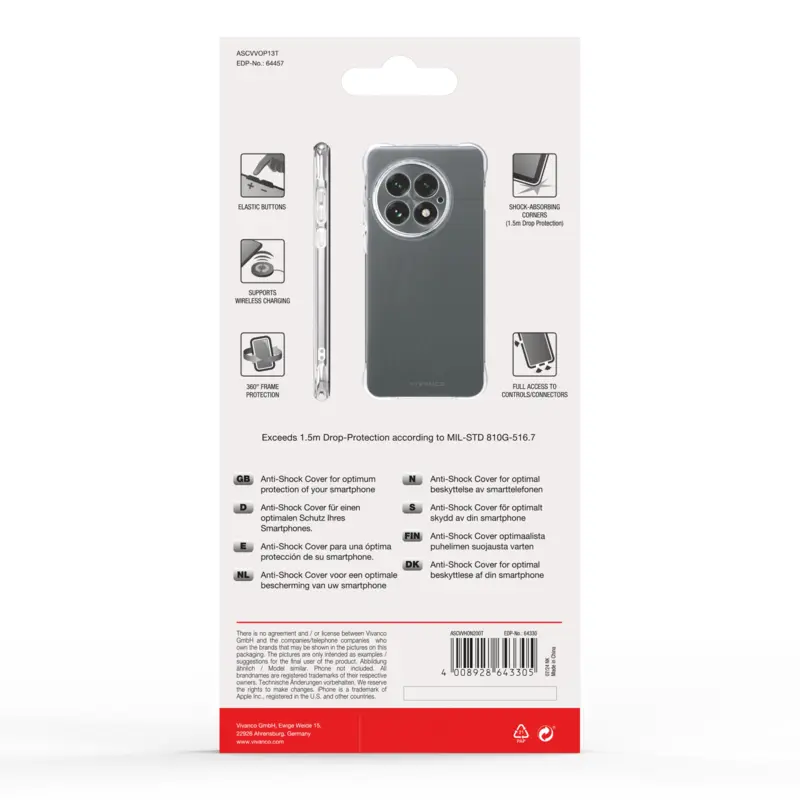 Vivanco Anti-Shock skal OnePlus 13 5G Transparent - 2864457