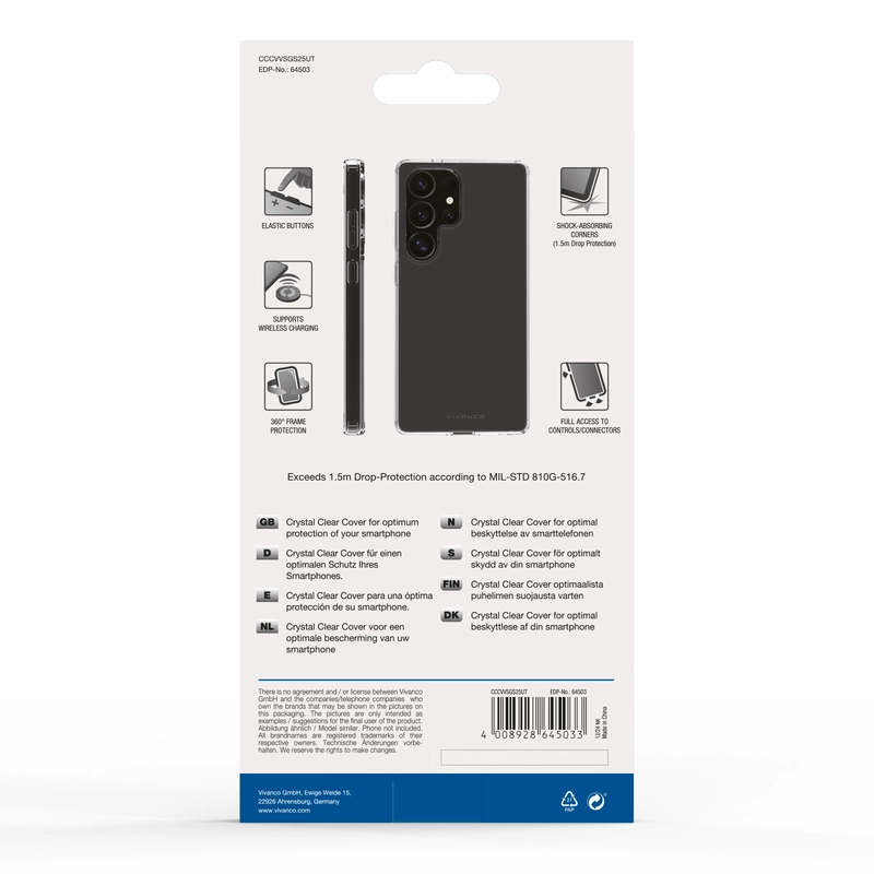 Vivanco Crystal Clear skal Samsung Galaxy S25 Ultra Transparent - 2864503
