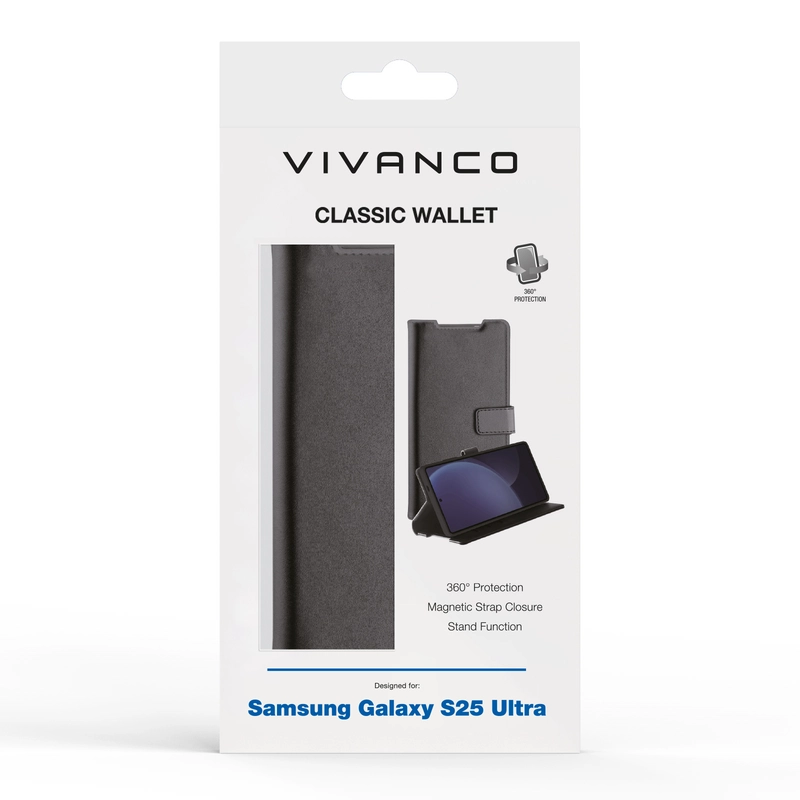 Vivanco Classic Plånboksfodral Samsung Galaxy S25 Ultra Svart - 2864504