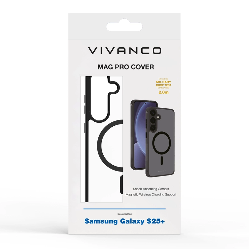 Vivanco Mag Pro Cover Samsung Galaxy S25+ Transparent/Svart - 2864508