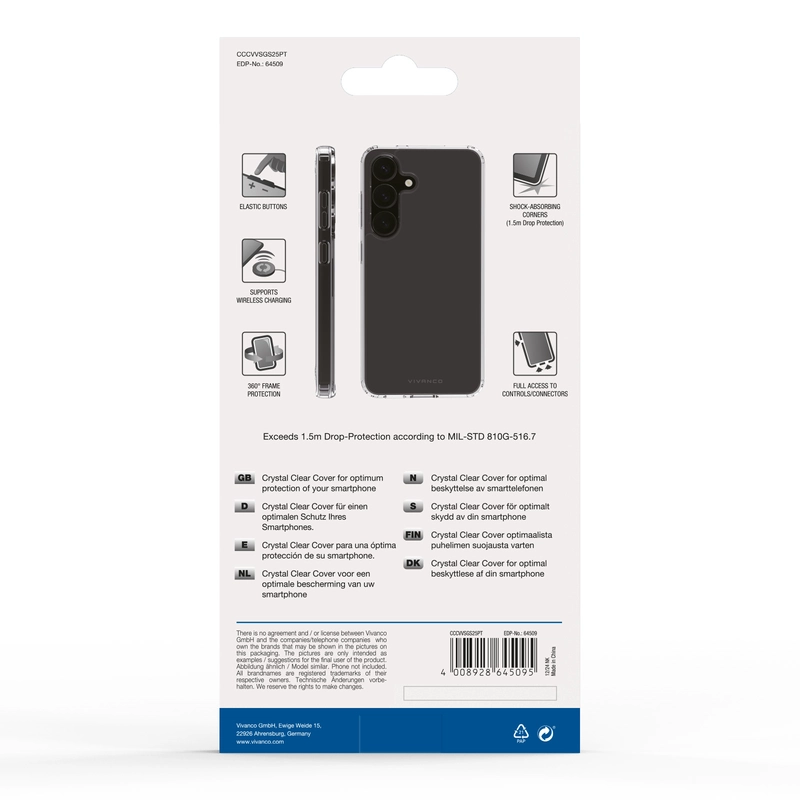Vivanco Crystal Clear skal Samsung Galaxy S25+ Transparent - 2864509