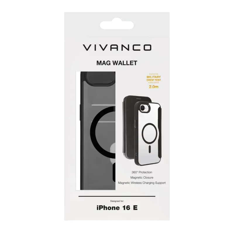 Vivanco Mag Wallet Plånboksfodral Apple Apple iPhone 17e/16e Svart - 2864528
