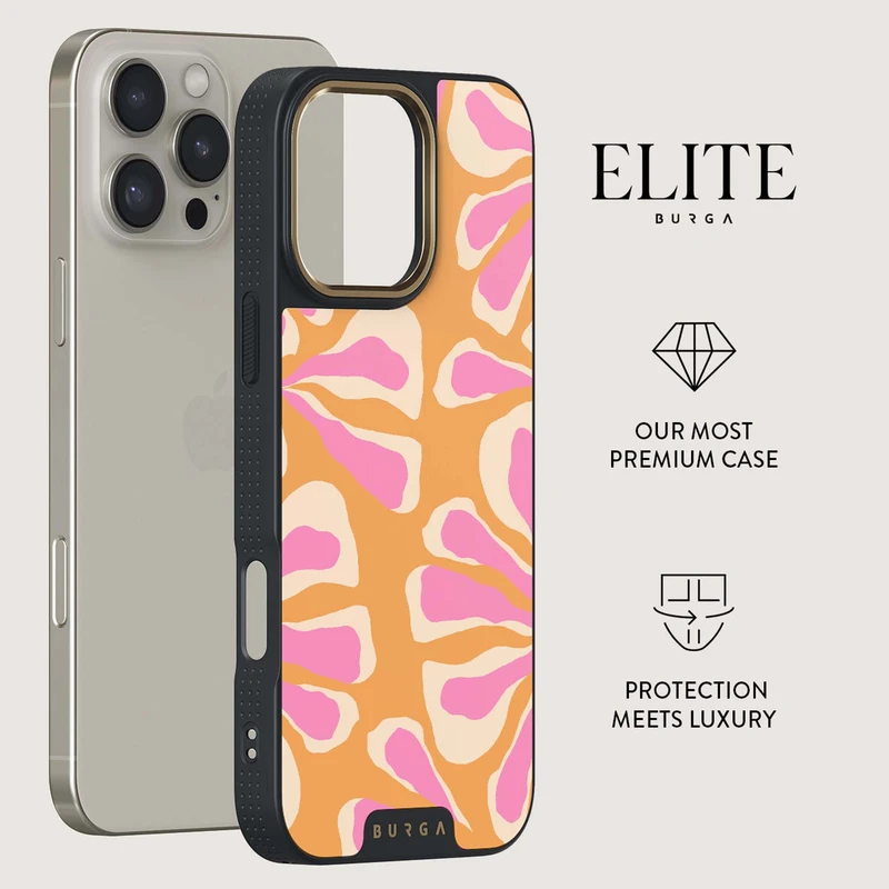 Burga Aloha - Apple iPhone 16 Pro Max Skyddsskal Elite Magsafe Svart/Guld - 2935481