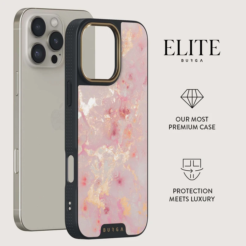 Burga Golden Coral - Apple iPhone 16 Pro Max Skyddsskal Elite Magsafe Svart/Guld - 2937665