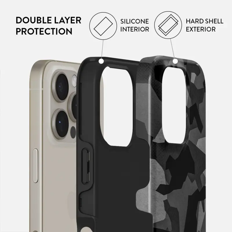 Burga Night Black Camo - Apple iPhone 16 Tough MagSafe Skyddsskal - 2937765