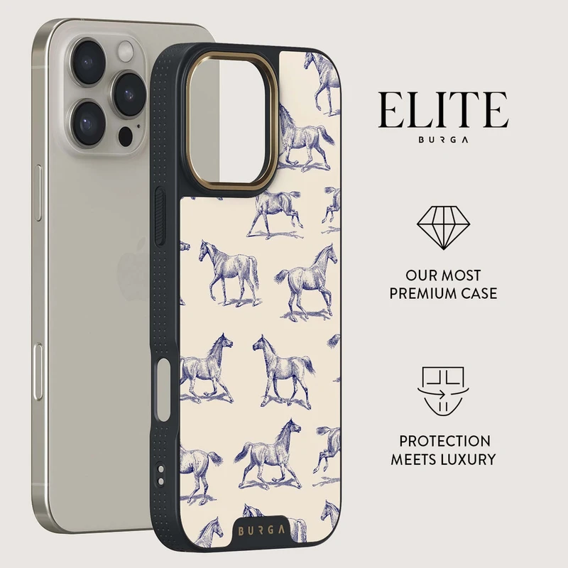 Burga Derby Race - Apple iPhone 16 Pro Max Skyddsskal Elite Magsafe Svart/Guld - 2939489