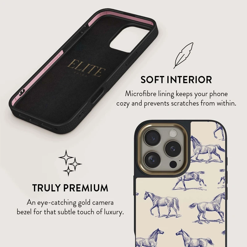 Burga Derby Race - Apple iPhone 16 Pro Max Skyddsskal Elite Magsafe Svart/Guld - 2939489